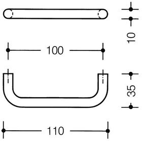 Möbelgriff 548.110B PA 92 grau ma 100mm D.10mm HEWI