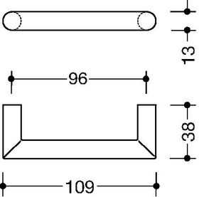 Möbelgriff 562.13B96 PA 98 signalweiß ma 96mm D.13mm HEWI