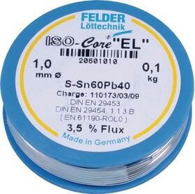 Lötdraht ISO-Core® EL 1mm 100g S-Sn60Pb40 FELDER