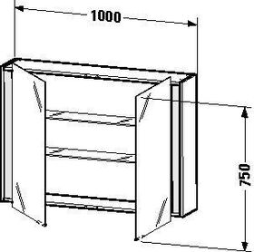 Duravit Spiegelschrank KETHO 180x1000x750mm taupe