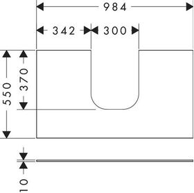 HG Konsole Xevolos E 980x550mm, mit Auschnitt mittig mattweiß