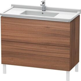 Duravit Waschtischunterbau L-CUBE 1020x469mm 2 Au we hgl ES Nussbaum mitte