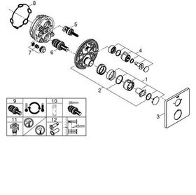 Thermostat-Brausebatterie GROHTHERM eckig m 2-Wege-Umstellung chr