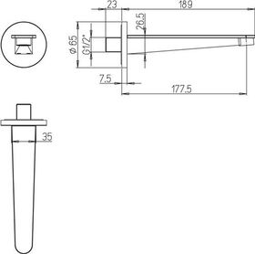 V&B Wannenauslauf CONUM 65x189x65mm chrom