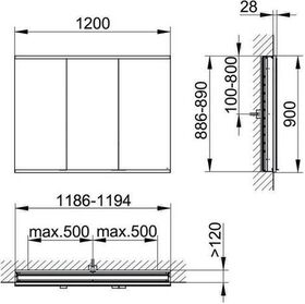 Keuco Spiegelschrank ROYAL MODULAR 2.0 Breite 1200mm Höhe 900mm Tiefe 120mm