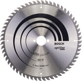 Kreissägeblatt Optiline Wood AD 250mm Z.60 WZ Bohr.30mm Schnitt-B.3,2mm