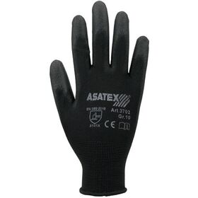 Handschuhe Gr.9 schwarz EN 388 PSA II Nyl.m.PU ASATEX - VPE: 12