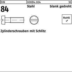 Zylinderschraube DIN 84/ISO 1207 Schlitz M1,2x 8 Stahl blank gedreht 100 Stück - VPE: 100