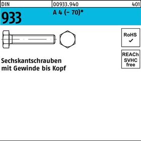 Sechskantschraube DIN 933 VG M8x 35 A 4 (- 70) 200 Stück - VPE: 200