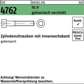 Zylinderschraube ISO 4762 Innen-6kt M12x25 10.9 galv.verz. 100St. - VPE: 100