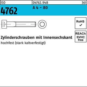 Zylinderschraube ISO 4762 Innen-6kt M6x 45 A 4 - 80 100 Stück - VPE: 100