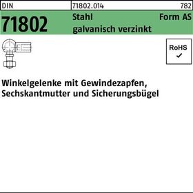 Winkelgelenke DIN 71802 Gewindezapfen AS 19-M 14x1,5 Stahl galv.verz. 10St. - VPE: 10