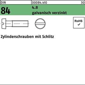 Zylinderschraube DIN 84/ISO 1207 Schlitz M3x28 4.8 galv.verz. 2000St. - VPE: 2000