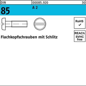 Flachkopfschraube DIN 85/ISO 1580 Schlitz M3x 4 A 2 1000 Stück - VPE: 1000