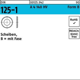 Unterlegscheibe DIN 125-1 B 37x66x5 A 4 140 HV 10 Stück - VPE: 10