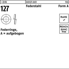 Federring DIN 127 A 8 Federstahl 1000 Stück - VPE: 1000