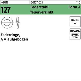 Federring DIN 127 A 16 Federstahl feuerverz. 250 Stück - VPE: 250