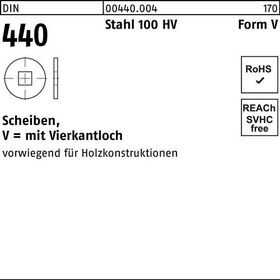 Scheibe DIN 440/ISO 7094 FormV V 14x 44x 4 Stahl 100 HV 100 Stück - VPE: 100