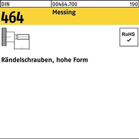 Rändelschraube DIN 464 hohe FormM6x 20 Messing 25 Stück - VPE: 25