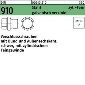 Verschlußschraube DIN 910 Bund/Außen-6-kt M30x2 Stahl galv.verz. 10St. - VPE: 10