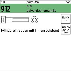 Zylinderschraube DIN 912 Innen-6kt M5x150 8.8 galv.verz. 100St. - VPE: 100