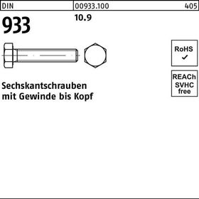 Sechskantschraube DIN 933 VG M12x 35 10.9 100 Stück - VPE: 100