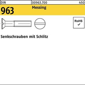 Senkschraube DIN 963 Schlitz M6x 20 Messing 200 Stück - VPE: 200