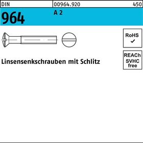 Linsensenkschraube DIN 964 Schlitz M3x 10 A 2 200 Stück - VPE: 200