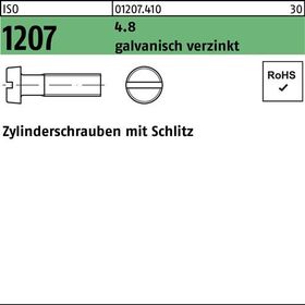 Zylinderschraube ISO 1207 Schlitz M6x 100 4.8 galv.verz. 200 Stück - VPE: 200