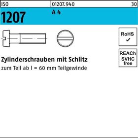 Zylinderschraube ISO 1207 Schlitz M8x 12 A 4 50 Stück - VPE: 50