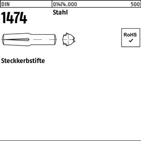 Steckkerbstift DIN 1474 2x 6 Stahl 250 Stück - VPE: 250