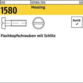 Flachkopfschraube ISO 1580 Schlitz M4x 35 Messing 200 Stück - VPE: 200