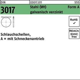 Schlauchschelle DIN 3017 W1 FormA 35- 50/9 C7 Stahl galv.verz. 50St. - VPE: 50