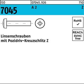 Flachkopfschraube ISO 7045 PZ M2,5x 25-Z A 2 1000 Stück - VPE: 1000