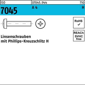 Flachkopfschraube ISO 7045 PH M4x 14-H A 4 1000 Stück - VPE: 1000