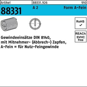 Gewindeeinsatz R 88331 FormA-Fein M12x1,25x18 A 2 15 Stück AMECOIL - VPE: 15