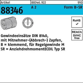 Gewindeeinsatz R 88346 FormB-SR BM 12x 18 A 2 15 Stück AMECOIL - VPE: 15