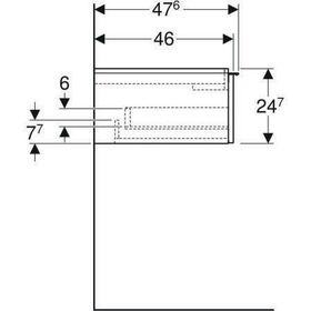 Geberit Waschtischunterschrank iCon 750x247x476mm sandgrau hochglanz/Griff s