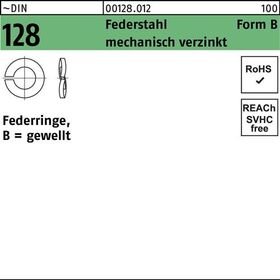 Federring DIN 128 B 10 Federstahl mech.verz. 1000 Stück - VPE: 1000