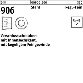 Verschlußschraube DIN 906 Innen-6kt M16x 1,5 Stahl 50 Stück - VPE: 50