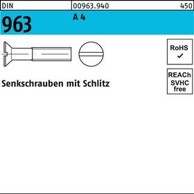 Senkschraube DIN 963 Schlitz M5x 8 A 4 200 Stück - VPE: 200