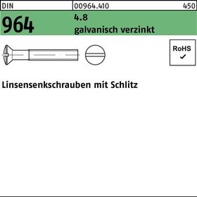 Linsensenkschraube DIN 964 Schlitz M8x 16 4.8 galv.verz. 100 Stück - VPE: 100