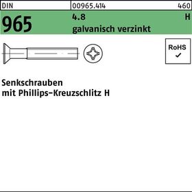 Senkschraube DIN 965 PH M4x 30-H 4.8 galv.verz. 1000St. - VPE: 1000