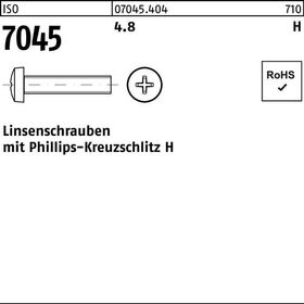 Flachkopfschraube ISO 7045 PH M5x 10-H 4.8 2000 Stück - VPE: 2000