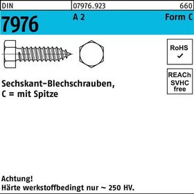 Blechschraube DIN 7976 Sechskant/Spitze C 4,2x 32 A 2 500 Stück - VPE: 500