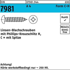 Blechschraube DIN 7981 LIKO PH C 4,8x 70-H A 4 250 Stück - VPE: 250