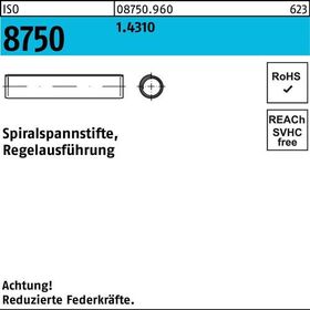 Spiralspannstift ISO 8750 5x 32 1.4310 Regelausf. 500 Stück - VPE: 500