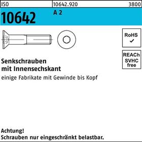 Senkschraube ISO 10642 Innen-6kt M12x 140 A 2 25 Stück - VPE: 25