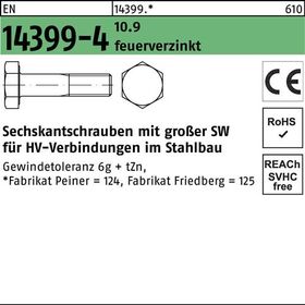 Sechskantschraube EN 14399-4 M16x 65 10.9 feuerverz. 1 Stück PEINER