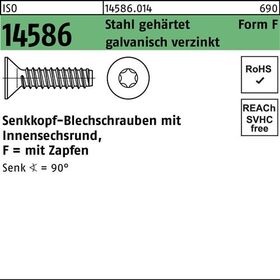 Senkblechschraube ISO 14586 ISR/Zapfen 5,5x50 -F Stahl geh.galv.verz. 250St. - VPE: 250